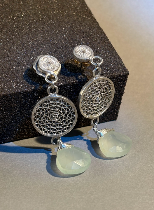 Aros Filigrana Celeste - Plata