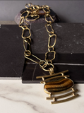Collar Largo Ojo de Tigre en Bronce
