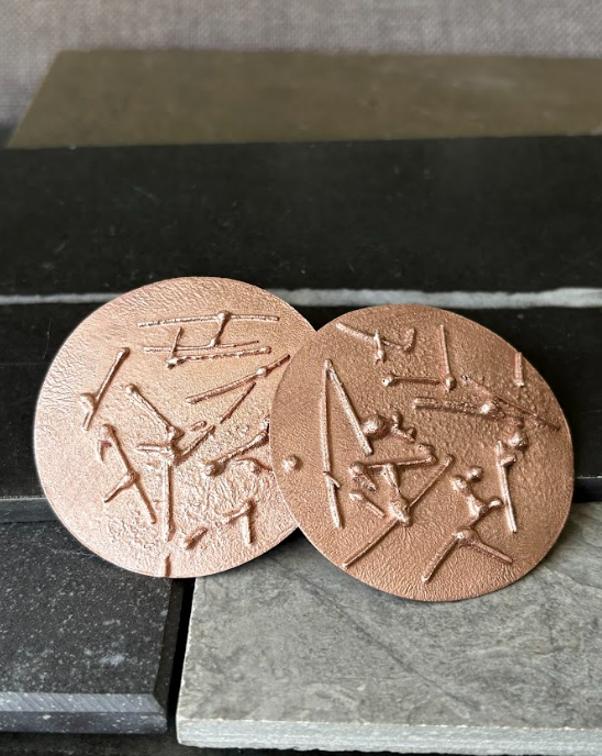 Aros Grandes Texturizados de Cobre