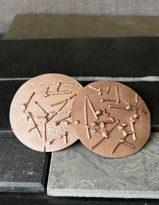 Aros Grandes Texturizados de Cobre