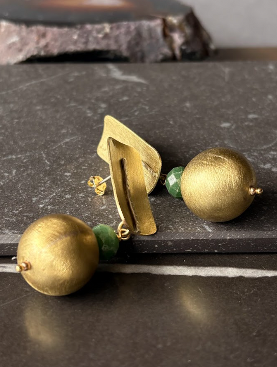 Aros Princesa con Piedra Jade