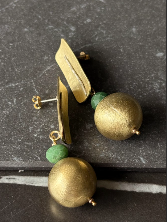 Aros Princesa con Piedra Jade