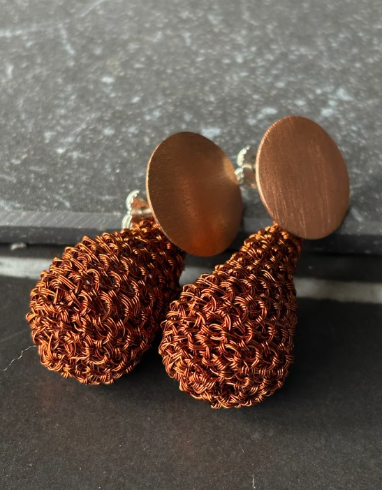 Aros de Cobre Tejidos a Crochet