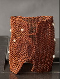 Pulsera Tejido Áureo y Perlas - Cobre
