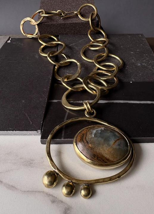 Cadena Eclipse Cielo - Bronce con Ónix Cielo