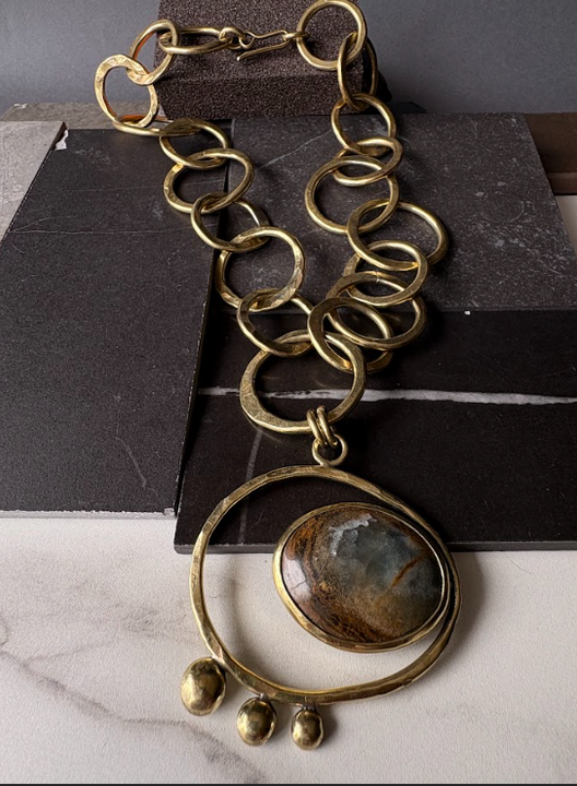 Cadena Eclipse Cielo - Bronce con Ónix Cielo