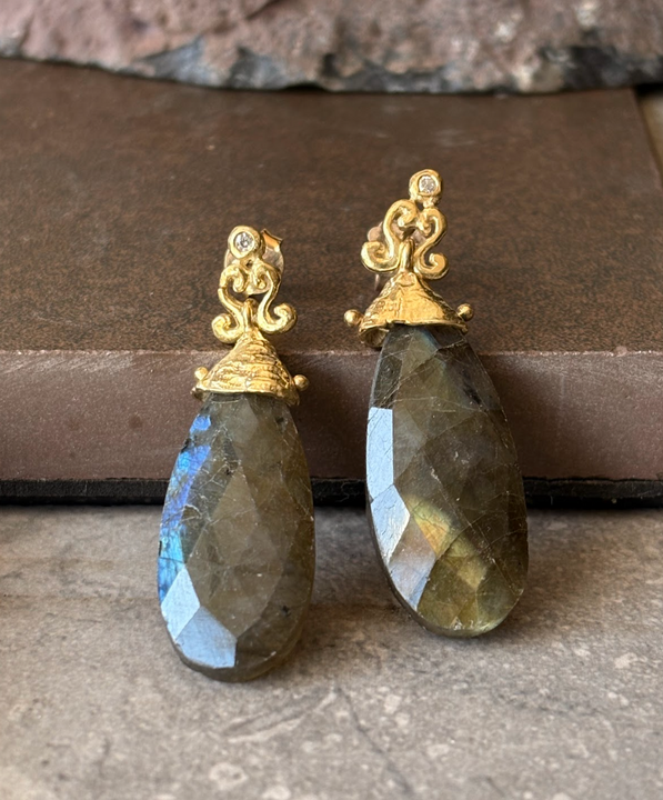 Aros Destello Áureo - Plata Bañada en Oro