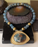 Collar Eclipse Azul  - Bronce
