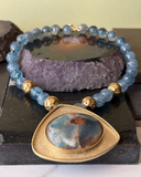 Collar Eclipse Azul  - Bronce