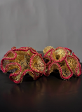 Aros Trama Fucsia - Bronce