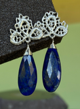 Aros Nudo Azul Real - Plata