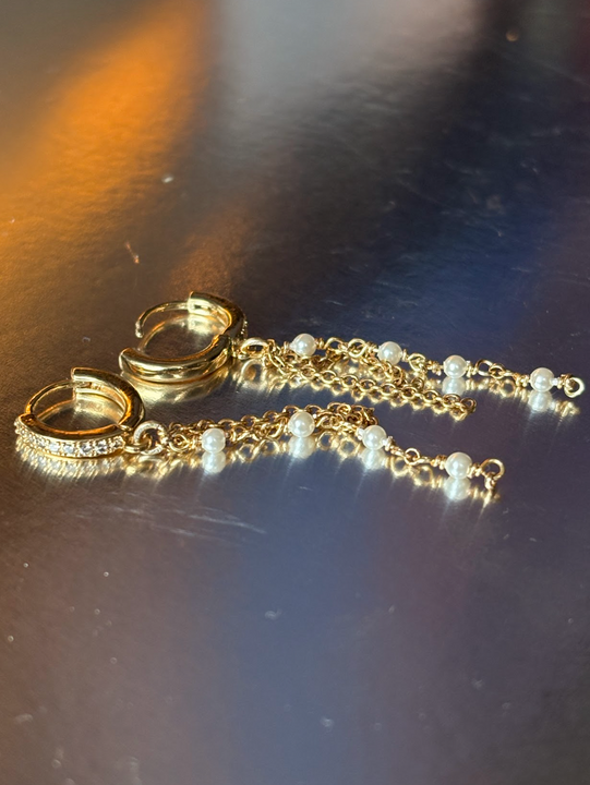 Aros Perla Imperial 1 - Plata bañada en oro
