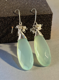 Aros Perla Celeste - Plata