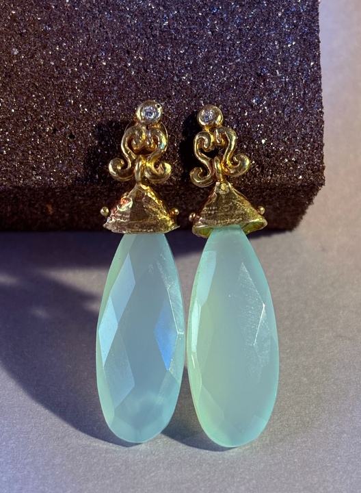 Aros Cielo Dorado - Plata bañado en oro