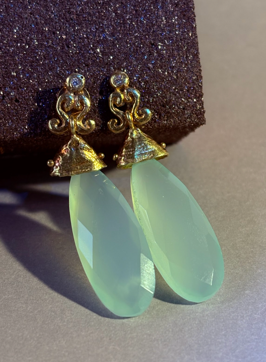 Aros Cielo Dorado - Plata bañado en oro