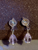 Aros Amatista Dorada - Plata Bañada en Oro