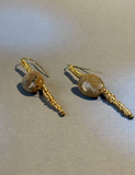 Aros Amatista Dorada - Bronce