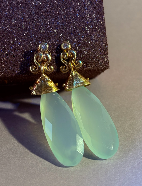 Aros Cielo Dorado - Plata  bañada en oro