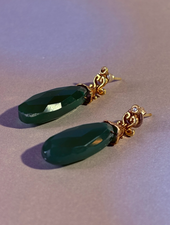 Aros Aura Celeste - Plata bañada en oro