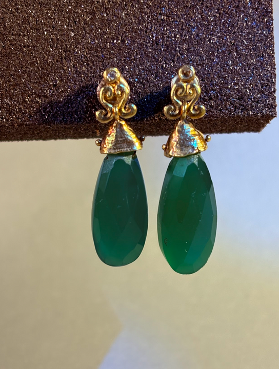 Aros Aura Celeste - Plata bañada en oro