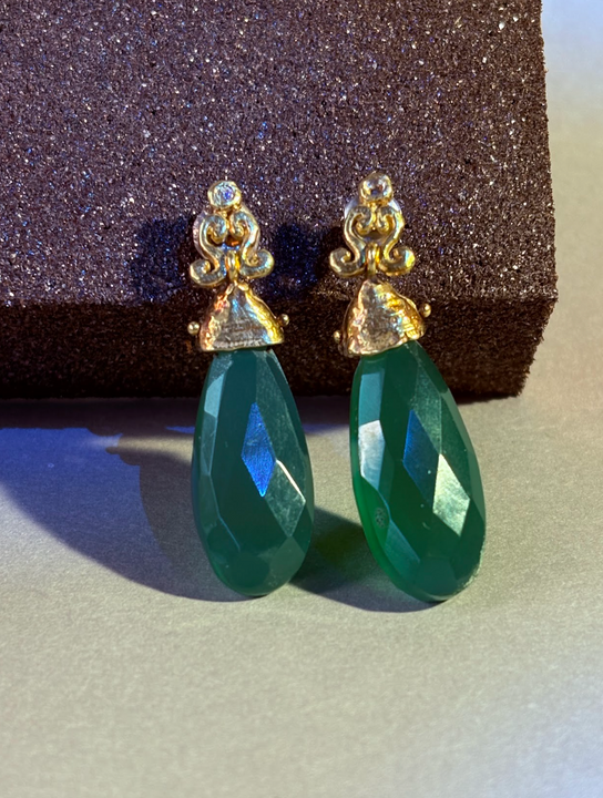 Aros Aura Celeste - Plata bañada en oro