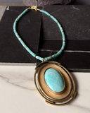 Collar Agua Serena - Amazonita natural y Bronce