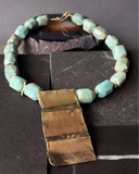 Collar Brisa Mineral -  Amazonita natural y Bronce