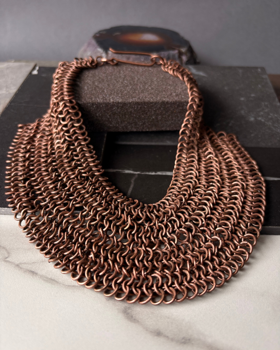Collar Trama Circular - Cobre