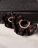 Aros Trama Nocturna - Crochet en Cobre