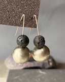 Aros Fuego Andino - Alpaca y piedra volcánica