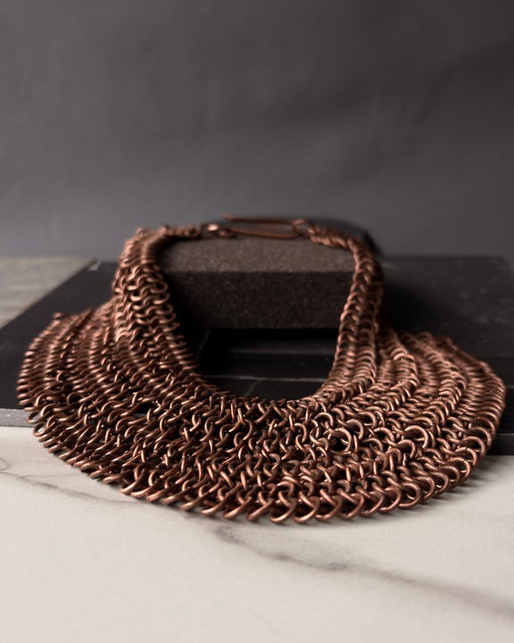 Collar Trama Circular - Cobre