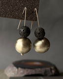 Aros Fuego Andino - Alpaca y piedra volcánica