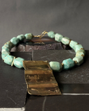 Collar Brisa Mineral -  Amazonita natural y Bronce