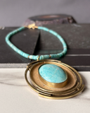 Collar Agua Serena - Amazonita natural y Bronce