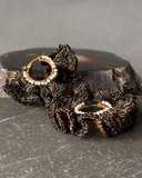 Aros Trama Nocturna - Crochet en Cobre