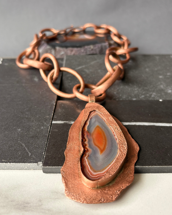 Collar Eslabón Mineral - Cobre