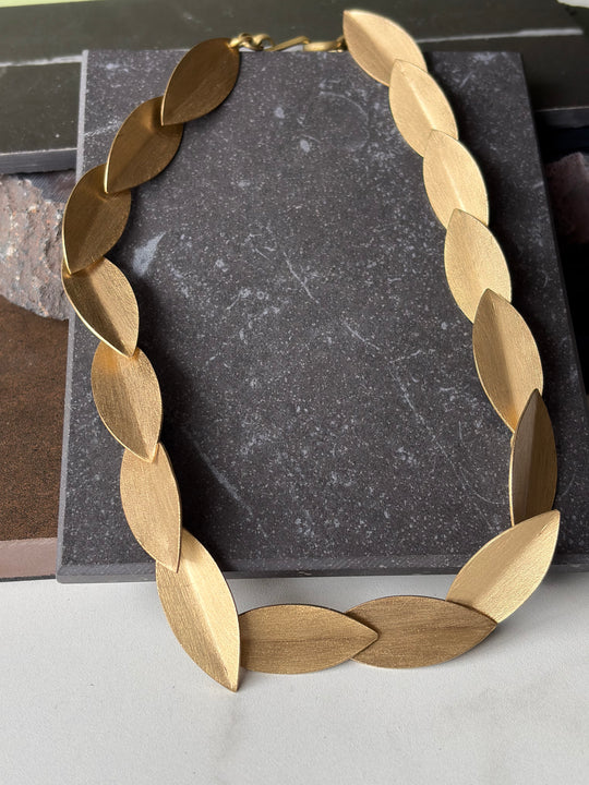 CADENA HOJAS EN BRONCE