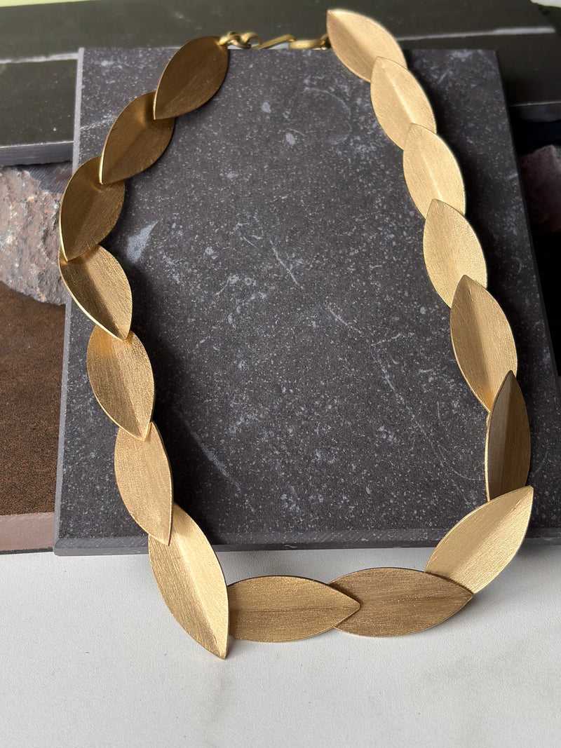 CADENA HOJAS EN BRONCE
