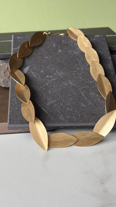 CADENA HOJAS EN BRONCE