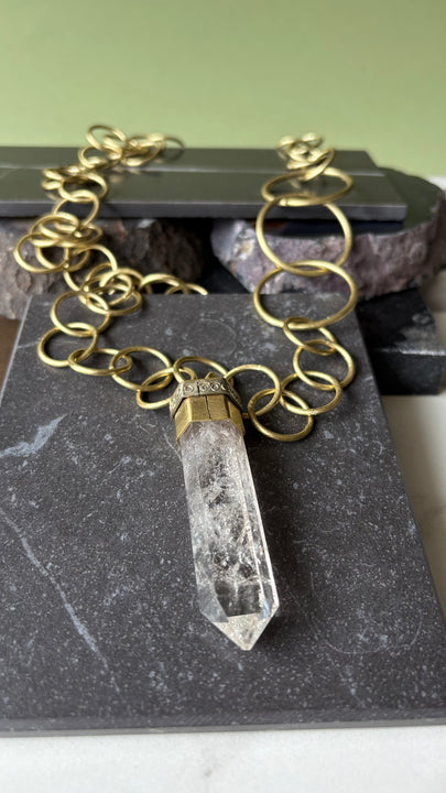 Collar largo Energía Cuarzo I - Bronce