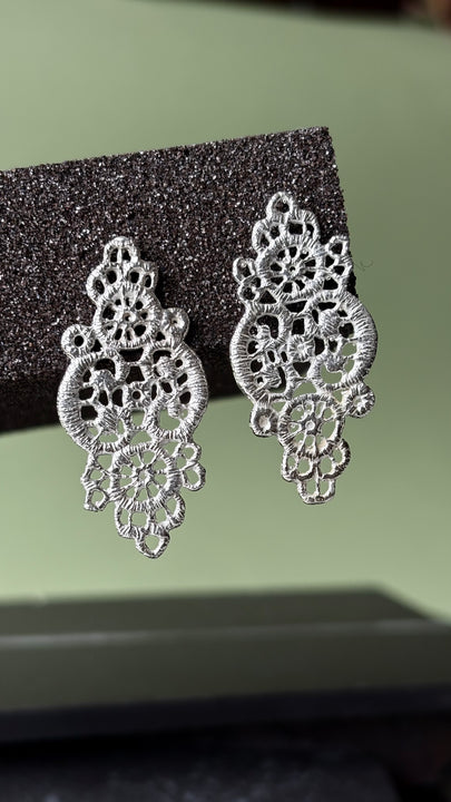 Aros Macramé de Plata