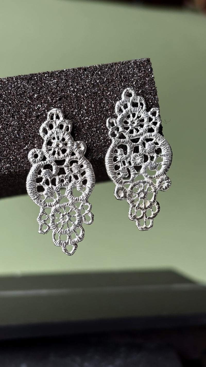 Aros Macramé de Plata