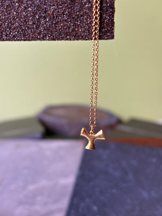 Collar Cruz de Plata Bañada en Oro