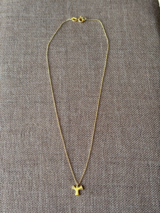 Collar Cruz de Plata Bañada en Oro
