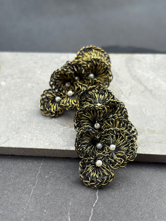 Aros Nido de Perlas - BRONCE