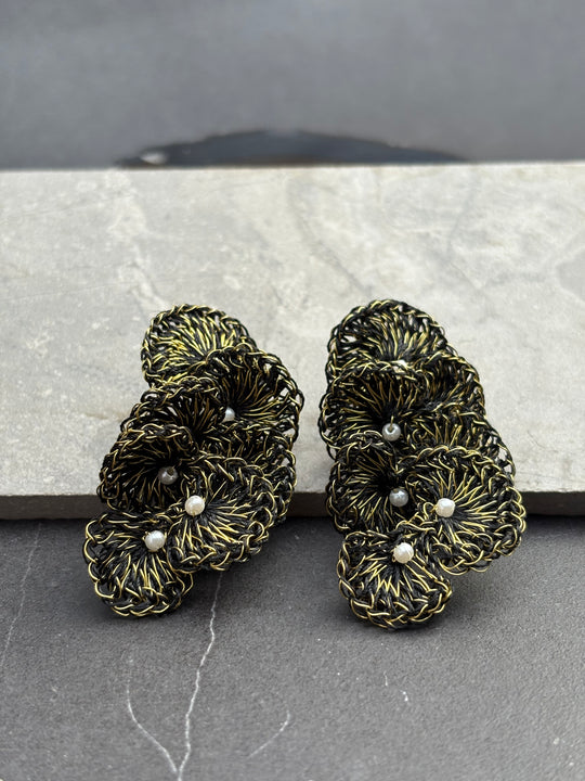 Aros Nido de Perlas - BRONCE