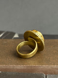 Anillo Trenza y Rubí - Bronce