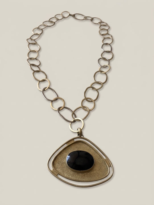 Collar Medallón Obsidiana