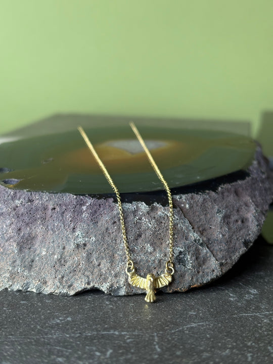 Collar Colibrí Dorado – Plata bañada en oro