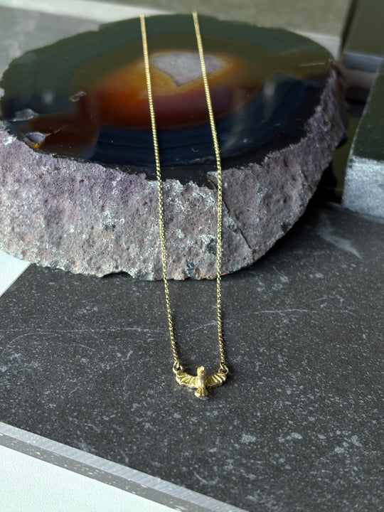 Collar Colibrí Dorado – Plata bañada en oro